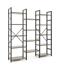 Gouun 5-Tier Triple Wide Industrial Bookshelf with Heavy-Duty Metal Frame, 68 x 12 x 63