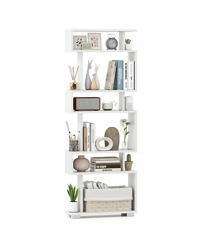 Gouun 6-Tier Tiered Bookcase with Anti-Tipping Kit, 23.5 x 8 x 64