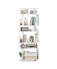 Gouun 6-Tier Tiered Bookcase with Anti-Tipping Kit, 23.5 x 8 x 64