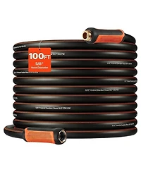 Sugift Garden Hose, 100 ft 5/8", Heavy Duty 4-Layer Rubber Hose for Outdoor Use