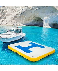 Inolait Inflatable Floating Dock Platform 8 x 5 ft with Electric Air Pump