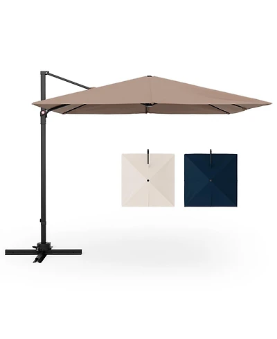 Sugift 9.5 ft Square Patio Cantilever Umbrella with 360 Rotation