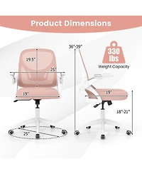 Sugift Ergonomic Computer Desk Chair with Lumbar Support and Flip-up Arms
