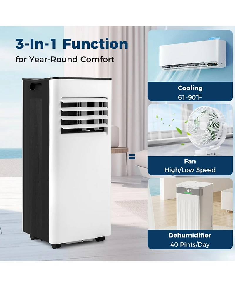 Mecale 8000 Btu Portable Air Conditioner with Led Display and Remote