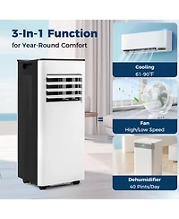 Mecale 8000 Btu Portable Air Conditioner with Led Display and Remote