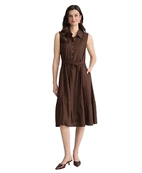 Jones New York Women's Collared Neck Midi Shirt Dress