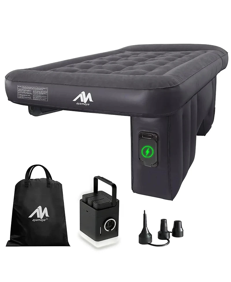 Ayamaya Car Air Mattress for Back Seat with Rechargeable Pump, Comfortable Travel Bed for Suv and Sedan Trips