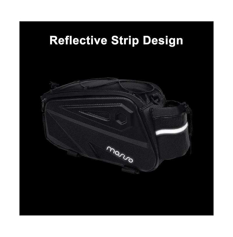 Aoligeijs Bike Rear Rack Bag 14L Waterproof Trunk with Shoulder Strap, Eva Cycling Storage Pouch for Commuting, Travel and Outdoor Use