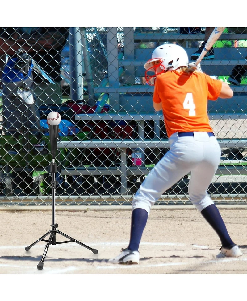 Aoligeijs Baseball Tee Batting Tee Softball Tee Portable Travel Hitting Tee,Easy Adjustable Height,Stable Tripod Stand
