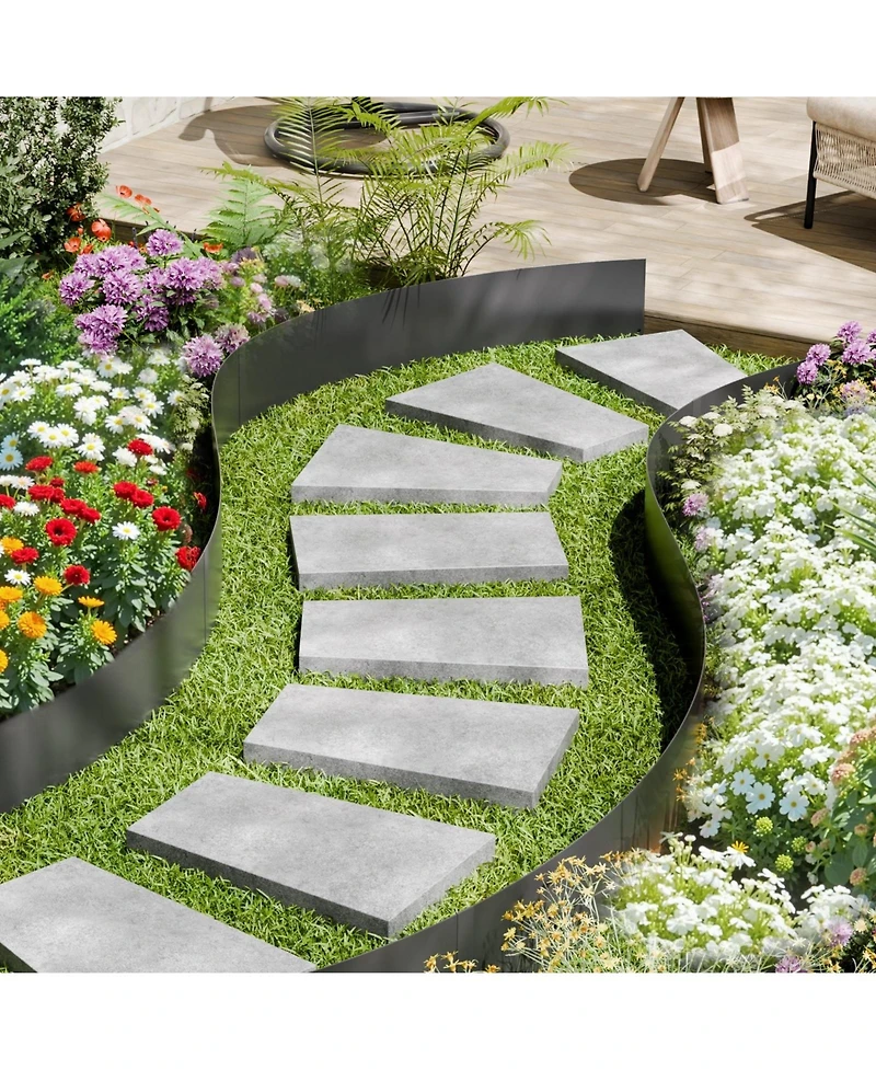 Sugift Steel Landscape Edging, 3 Pack, 40 x 8 in, Rust-Resistant Metal