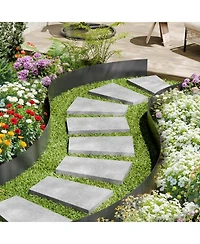 Sugift Steel Landscape Edging, 3 Pack, 40 x 8 in, Rust-Resistant Metal