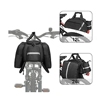 Aoligeijs Bike Rack Bag Waterproof Bicycle Trunk Bag Rear Seat Pannier with Shoulder Strap Reflective Cycling Storage for Commuting Travel