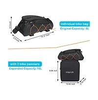 Aoligeijs Bike Rack Bag with Removable Panniers Insulated Waterproof Bicycle Trunk Cooler Storage Rear Seat Cargo for Commuting Travel Camping