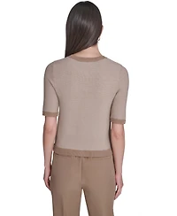 Tommy Hilfiger Women's Short-Sleeve Crewneck Sweater