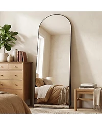 Antok Full Length Mirror, 64"x21" Floor Mirror, Arch Floor Standing Mirror Freestanding Arch Full Body with Stand for Bedroom, Hanging Mount
