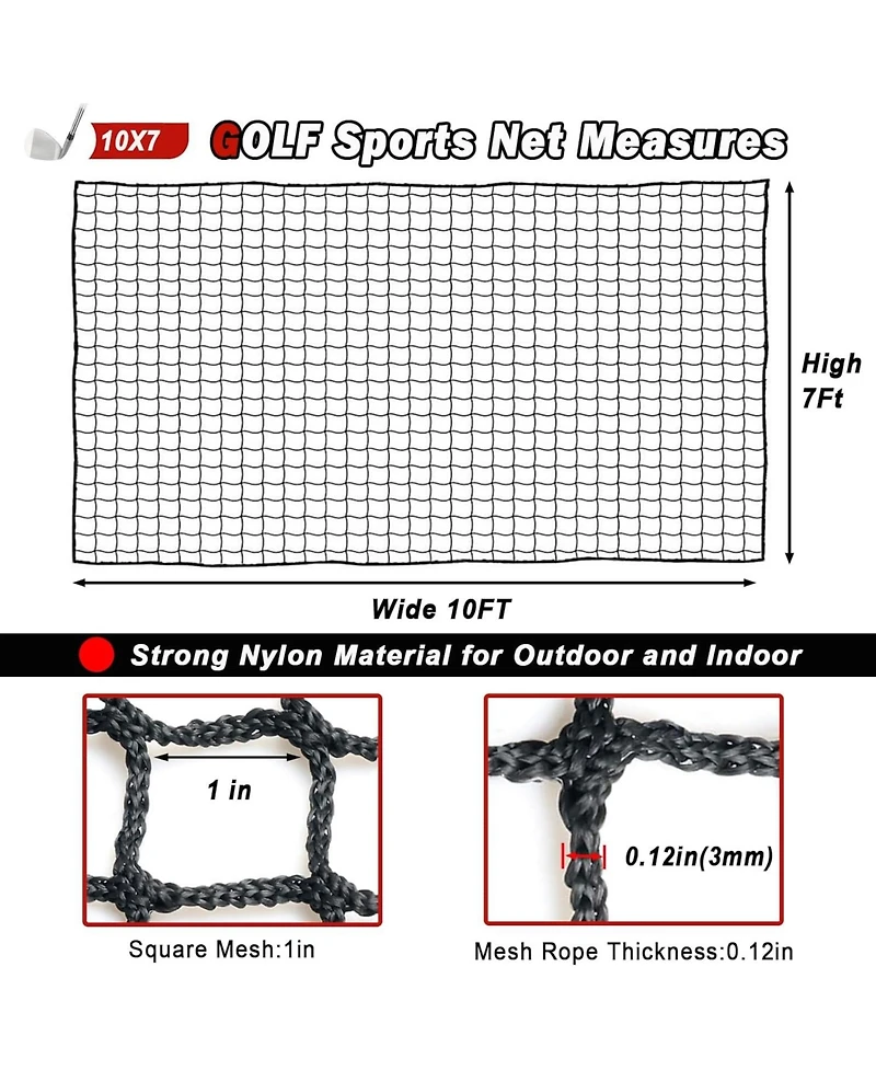 Aoligeijs Sports Netting - Heavy Duty Ball Net for Golf, Baseball, Hockey, Soccer
