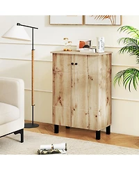 Gouun 4-Tier Shoe Cabinet with 2 Doors and Removable Shelves