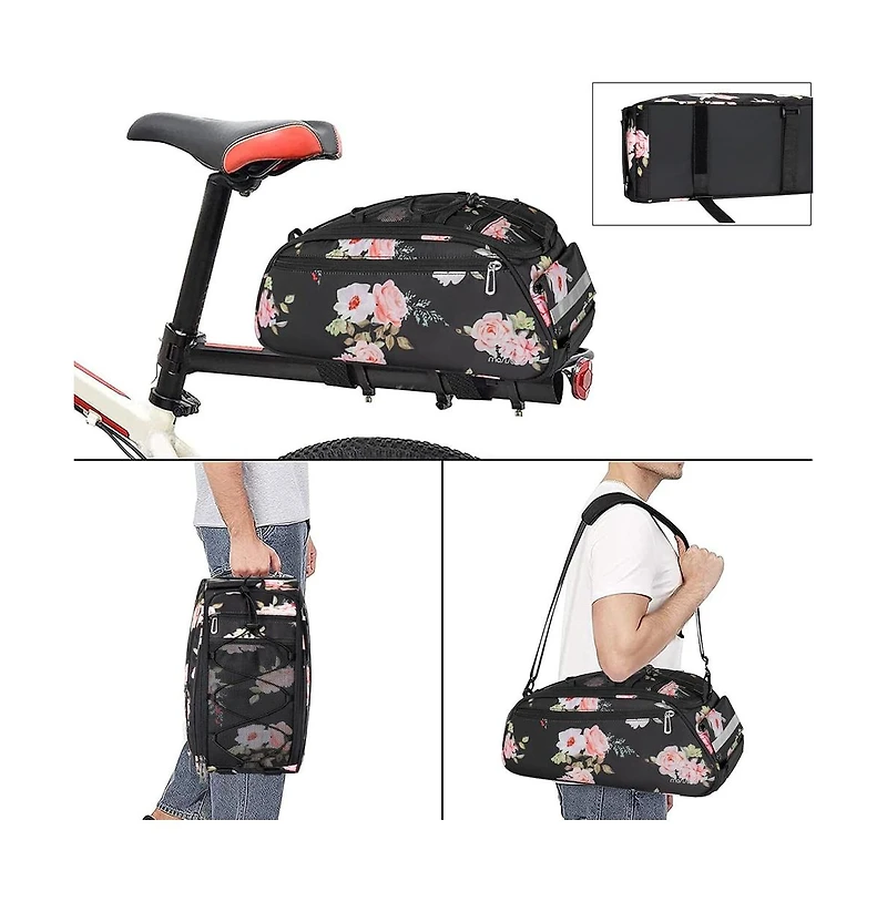 Aoligeijs Bike Rack Bag Waterproof Bicycle Trunk with Shoulder Strap, Rear Seat Carrier Storage for Commuting Travel Cycling