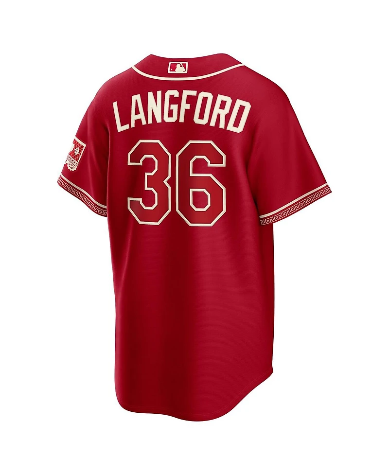 Nike Men's Wyatt Langford Red Texas Rangers 2026 City Connect Stadium Jersey