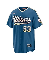 Nike Men's Brandon Woodruff Mineral Blue Milwaukee Brewers 2026 City Connect Stadium Jersey