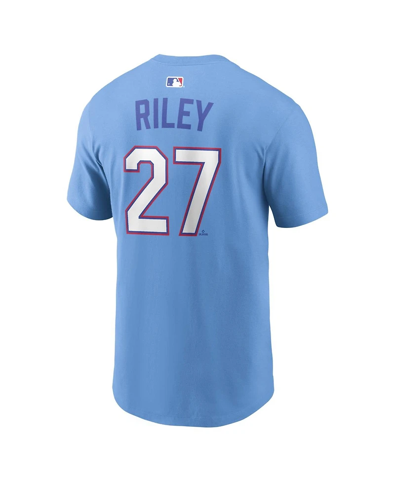 Nike Men's Austin Riley Powder Blue Atlanta Braves 2026 City Connect Name & Number T-Shirt