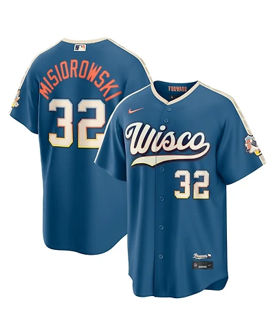 Nike Men's Jacob Misiorowski Mineral Blue Milwaukee Brewers 2026 City Connect Stadium Jersey