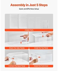 Gouun Stackable Clear Shoe Organizer Boxes with Magnetic Door, 6 Pack, Us Size 13