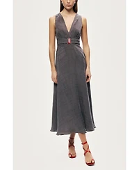 Nocturne Women's V-Neck Sleeveless Midi Dress
