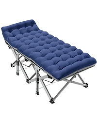 Gnuadz Camping Bed Portable Folding Oxford Heavy-duty With Mat Bag Outdoor Recreation Gear