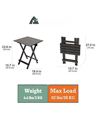 Gnuadz Folding Camping Table Aluminum Portable Picnic Cooking Beach Hiking Travel Fishing Bbq Indoor Outdoor Camp