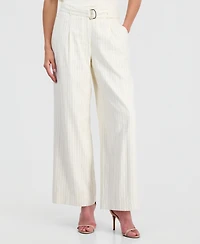 T Tahari Women's High-Rise Belted Wide-Leg Pants