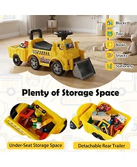 Slickblue Ride On Digger Truck with Shovel and Hidden Under Seat Storage