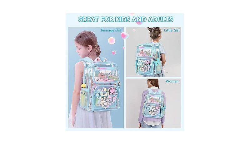 Urbanmax Clear Backpack for School Girls, Heavy Duty Tpu Transparent Stadium Events Approved, Bookbag