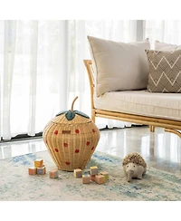 Momiji Strawberry Handcrafted Rattan Storage Basket with fabric lining