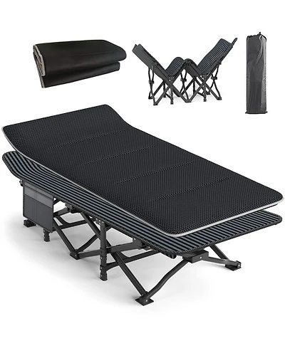 Gnuadz Camping Cot Folding Bed with Cushion Carry Bag 450Lbs Camping Outdoor Recreation Gear