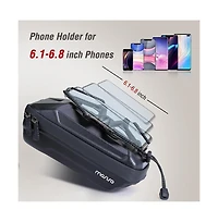 Aoligeijs Waterproof Bike Frame Bag with Phone Holder Eva Hard Shell Top Tube Bicycle Storage Pouch for Commuting Road Mountain Cycling