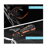 Aoligeijs Large Capacity Bike Seat Bag 12L Bicycle Saddle Bag Under Seat Storage with Reflective Strip for Commuting Touring Road Mountain Cycling