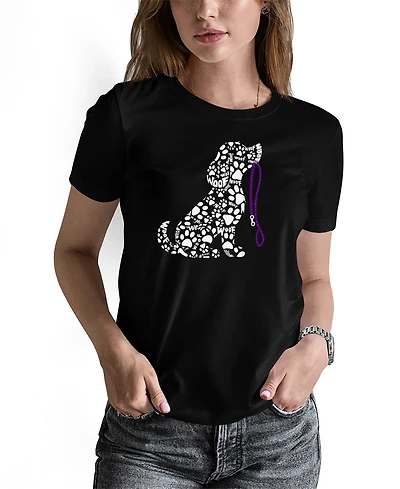 La Pop Art Women's Dog Leash Word Pullover Top