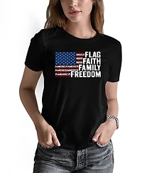 La Pop Art Women's Faith Flag Word Pullover Top