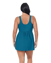 Miraclesuit Women's Plus Must Haves Marais Tummy Control Swimdress