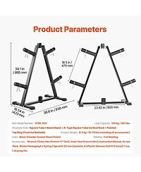 Mecale A Frame Weight Plate Rack for 2 Inch Plates 300 lbs Capacity