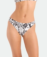 Volcom Women's Tropical Print Reversible Mid-Rise Bikini Bottoms