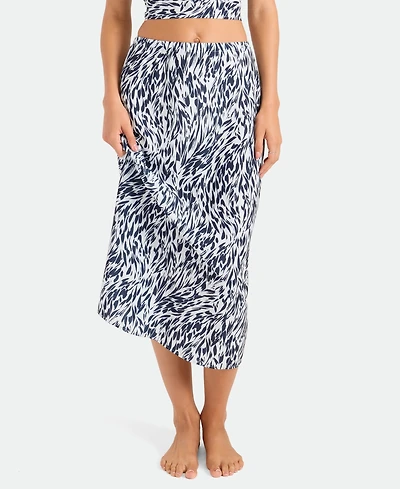 Volcom Women's Abstract Print Midi Swim Cover-Up Skirt