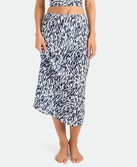 Volcom Women's Abstract Print Midi Swim Cover-Up Skirt