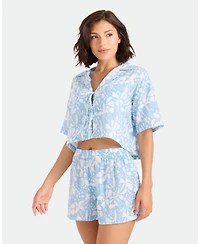 Volcom Women's Printed Pull-On Swim Cover Up Shorts