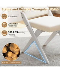 Gouun Set of 2 Wooden Dining Chairs with Rubber Wood Frame and Padded Cushions