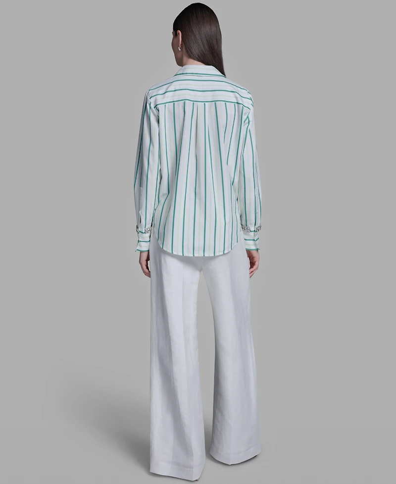 Bcbg Women's Long-Sleeve Collared Neck Shirt