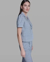 Bcbg Womens Notch Collar Jacket High Rise Wide Leg Pants