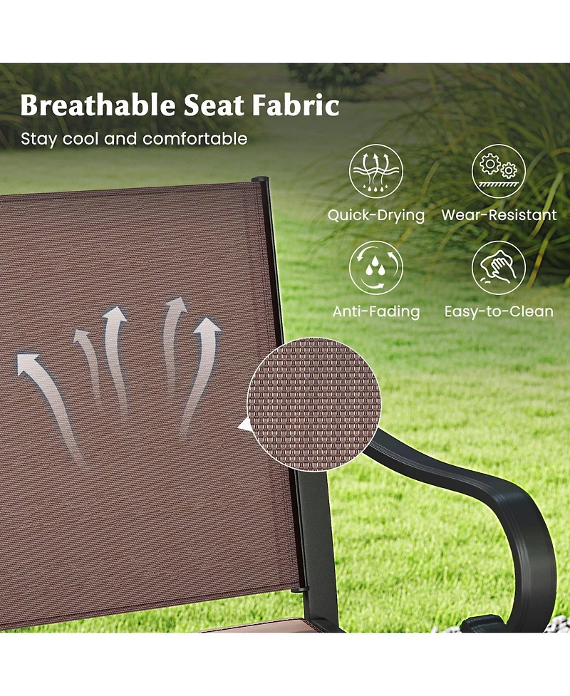 Gouun Breathable Mesh Fabric Counter Height Bar Stools Set of 2