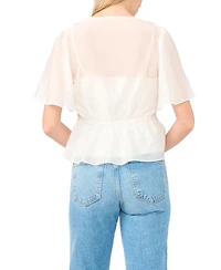 Vince Camuto Women's Flutter-Sleeve V-Neck Top